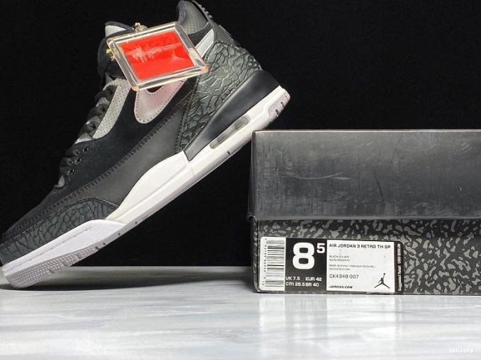 Reps TBK Jordan CK4348-007 Black Cement Grey Air 3 Tinker 0820